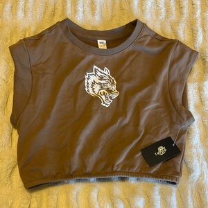 Darc Sport Brown Crop Top with Geometric Design